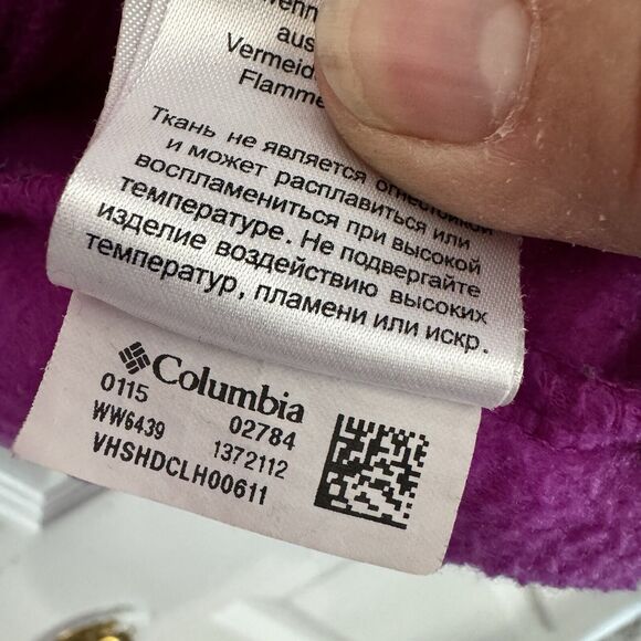 Columbia Jacket Women XL Full Zip Fleece Purple Sweater High Collar Long Sleeve - Picture 5 of 5